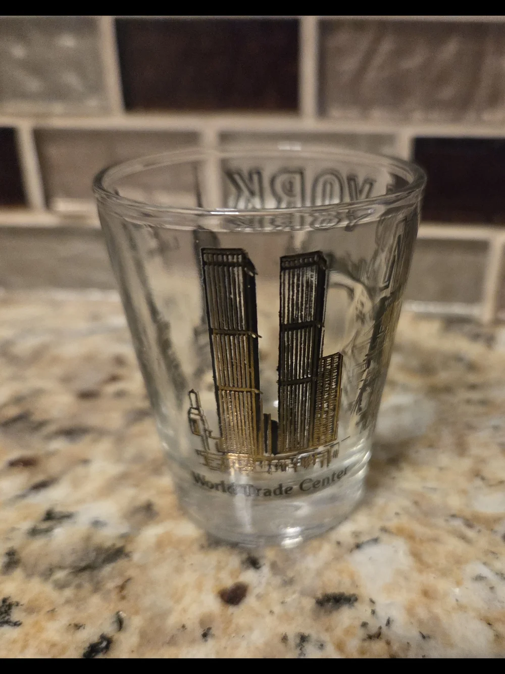 VTG New York City Shot Glass World Trade Center, Empire State, Statue Liberty